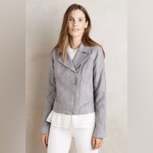 NWT Anthropologie HEI HEI Faux Suede Moto Jacket